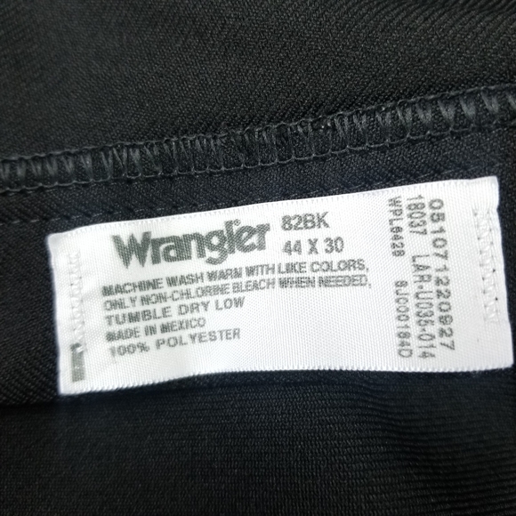 Wrangler 100% Polyester Pants Size 44 x *30 Black - Picture 3 of 11